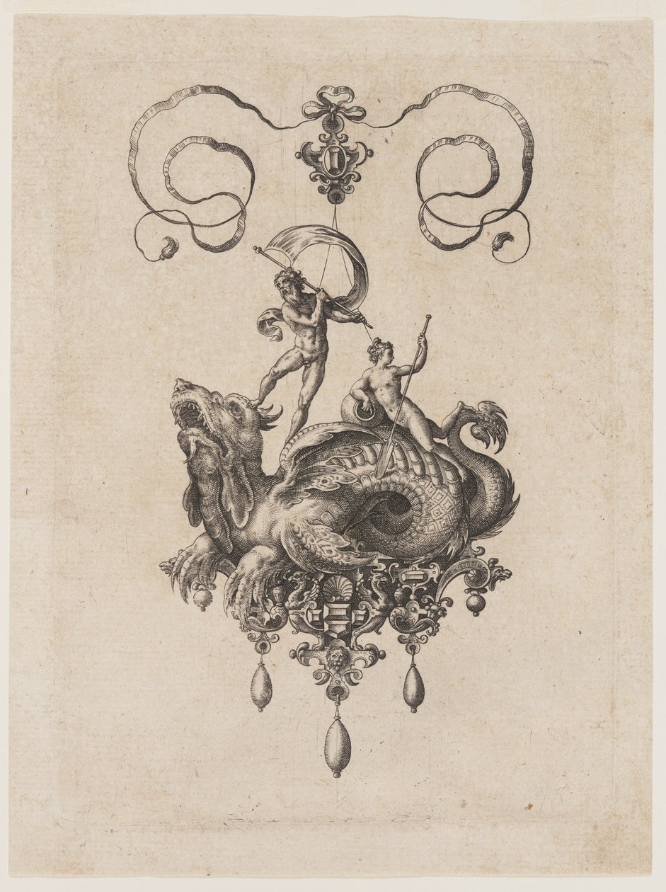 Modèles de pendentifs avec des monstres marins - Adriaen Collaert