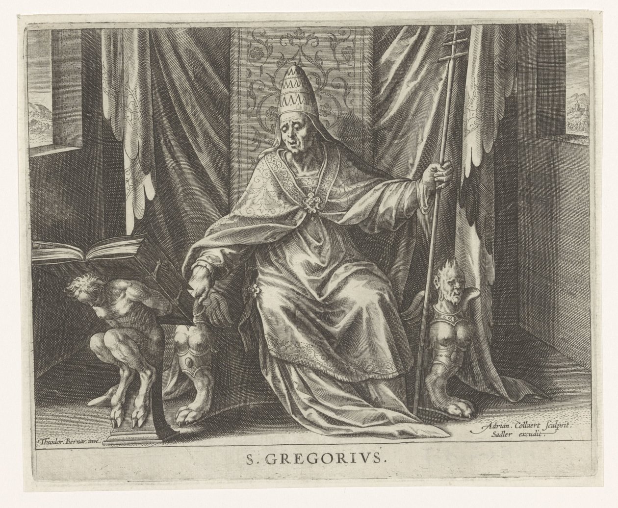 Saint Grégoire De vier kerkvaders (titre de la série) - Adriaen Collaert