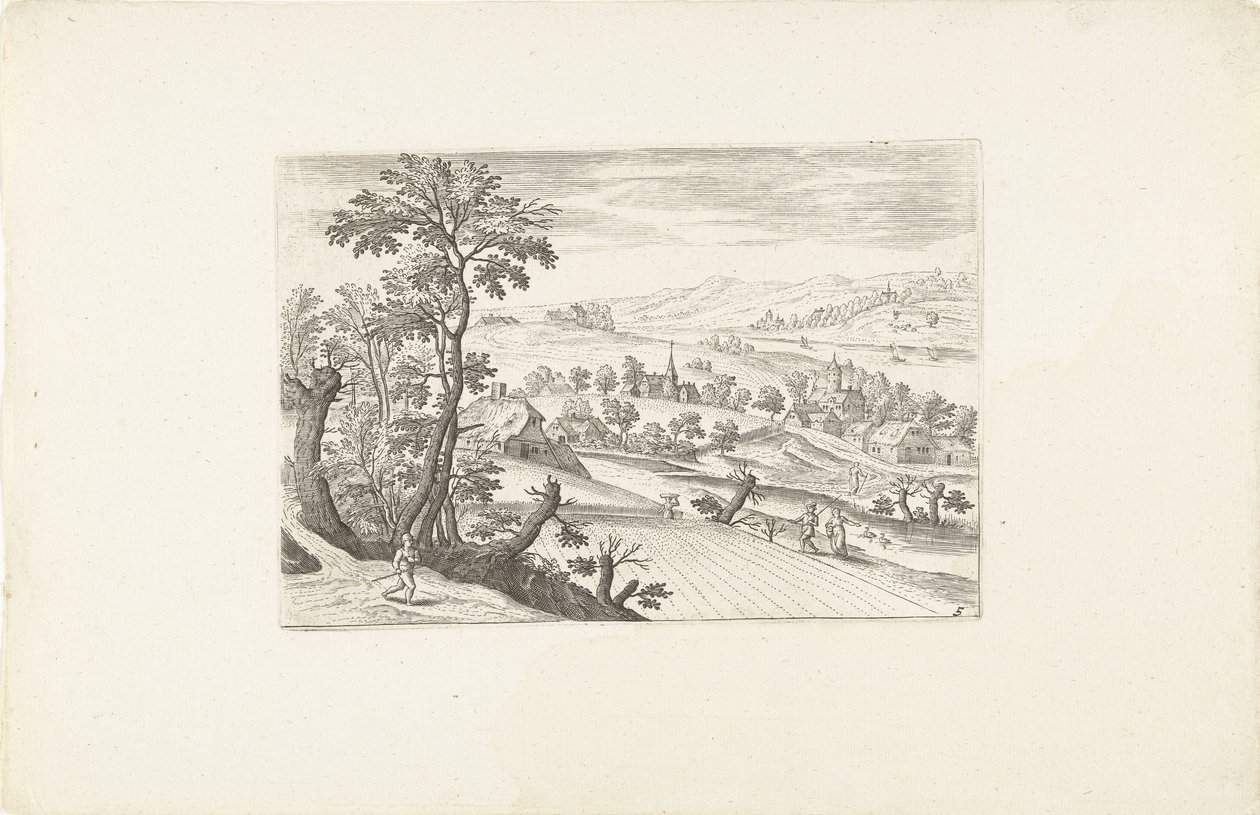 Paysage avec un champ de blé - Adriaen Collaert