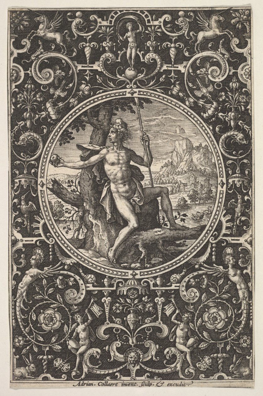 Paris dans un cadre décoratif avec grotesques, vers 1580-1600 - Adriaen Collaert