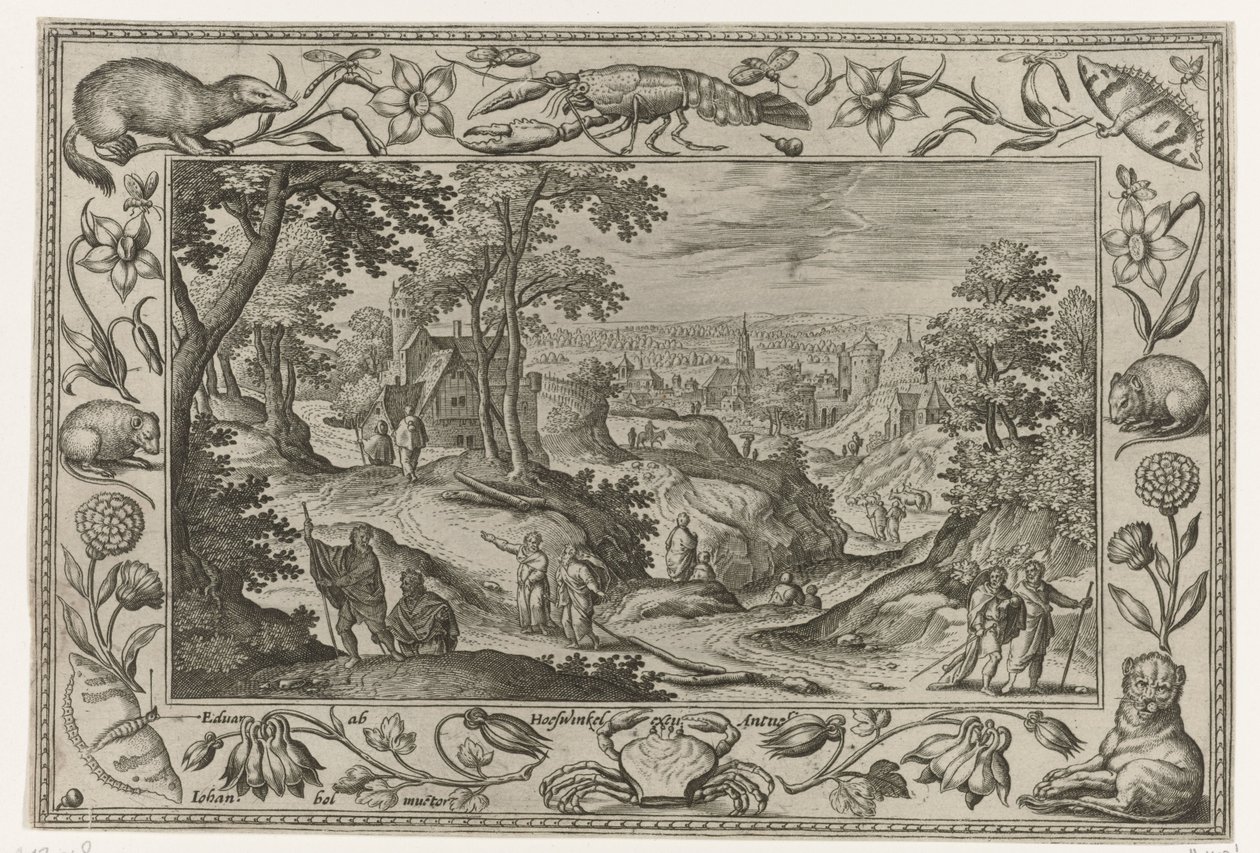 Envoi des apôtres (Landschappen met Bijbelse, mythologische scènes en jachttaferelen) - Adriaen Collaert