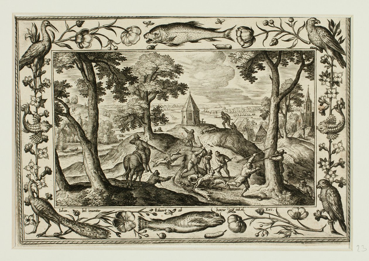 Chasse au loup, tiré de Paysages avec scènes de l