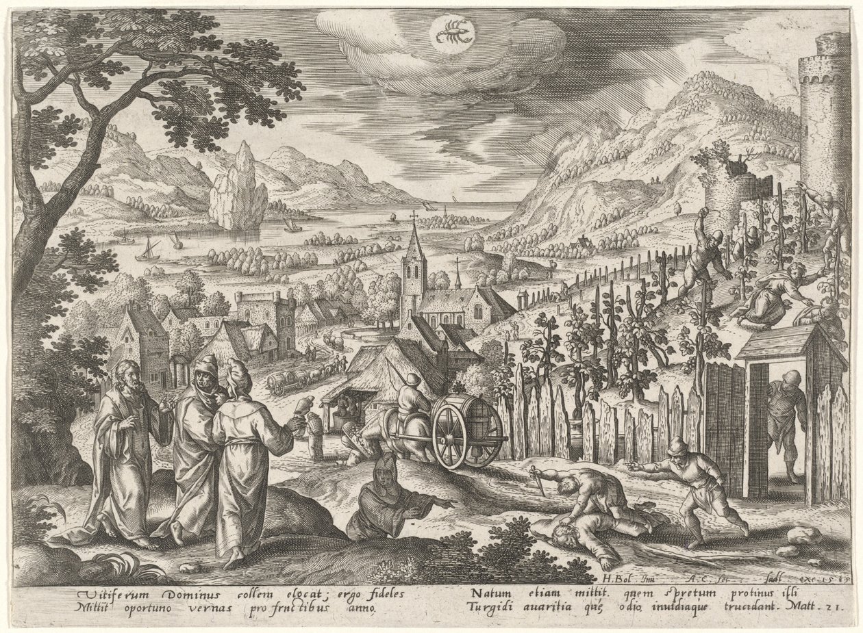 La parabole des vignerons injustes - Adriaen Collaert after Hans Bol