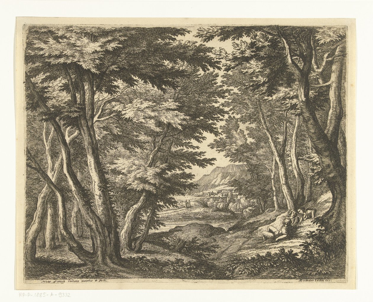 Paysage avec trois hommes dans une clairière - Adriaen Frans Boudewyns