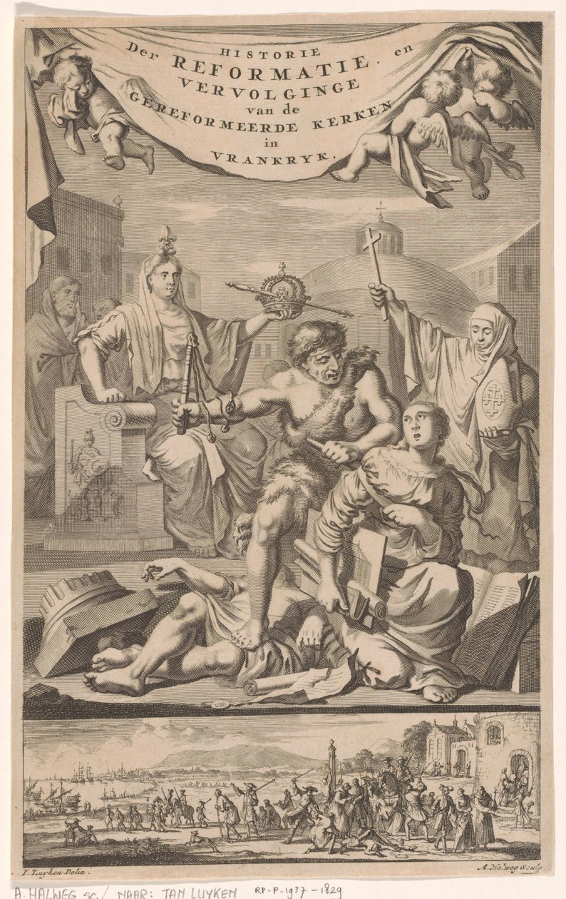 Page de titre pour : E. Benoist, Histoire des Églises Réformées de France, 1696 - Adriaen Haelwegh