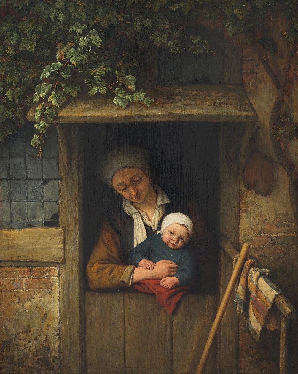 Mère et enfant à la porte - Adriaen Jansz. van Ostade