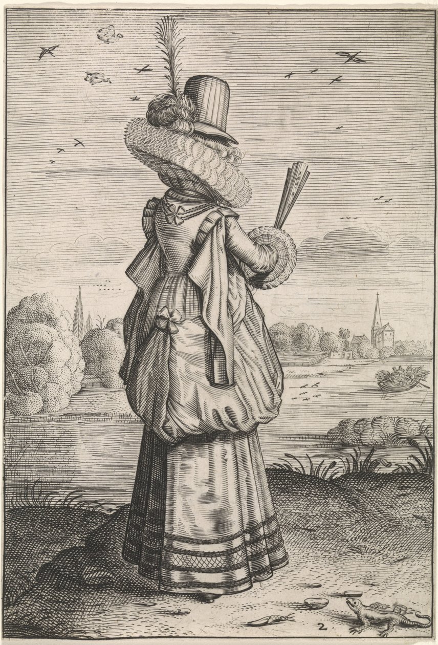 Habitus et cultus Matronarum Nobilu et Rusticarum (Vêtements et manières des dames nobles et paysannes) - Adriaen Matham (possibly)