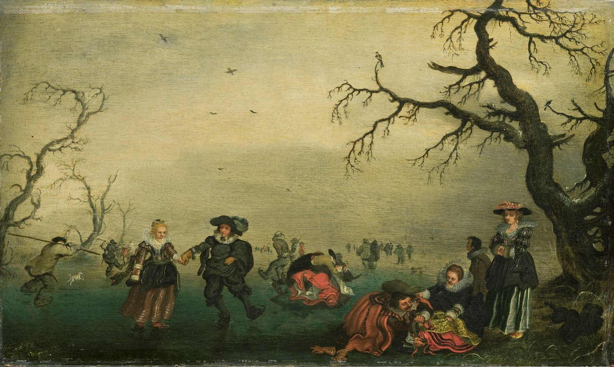 Patineurs sur glace - Adriaen Pietersz van de Venne