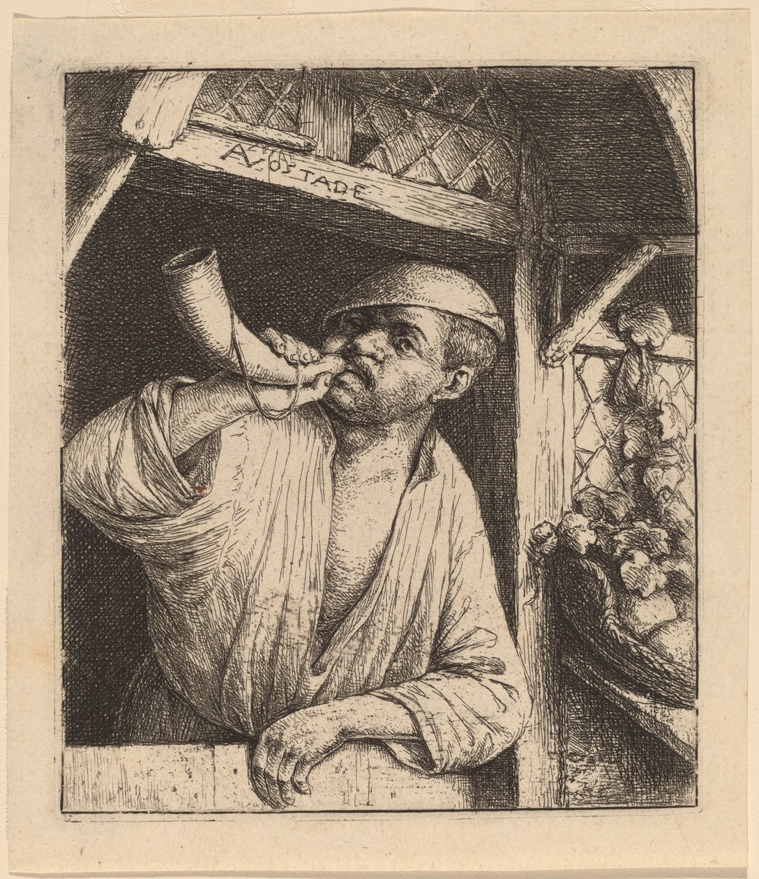 Boulanger sonnant son cor - Adriaen van Ostade