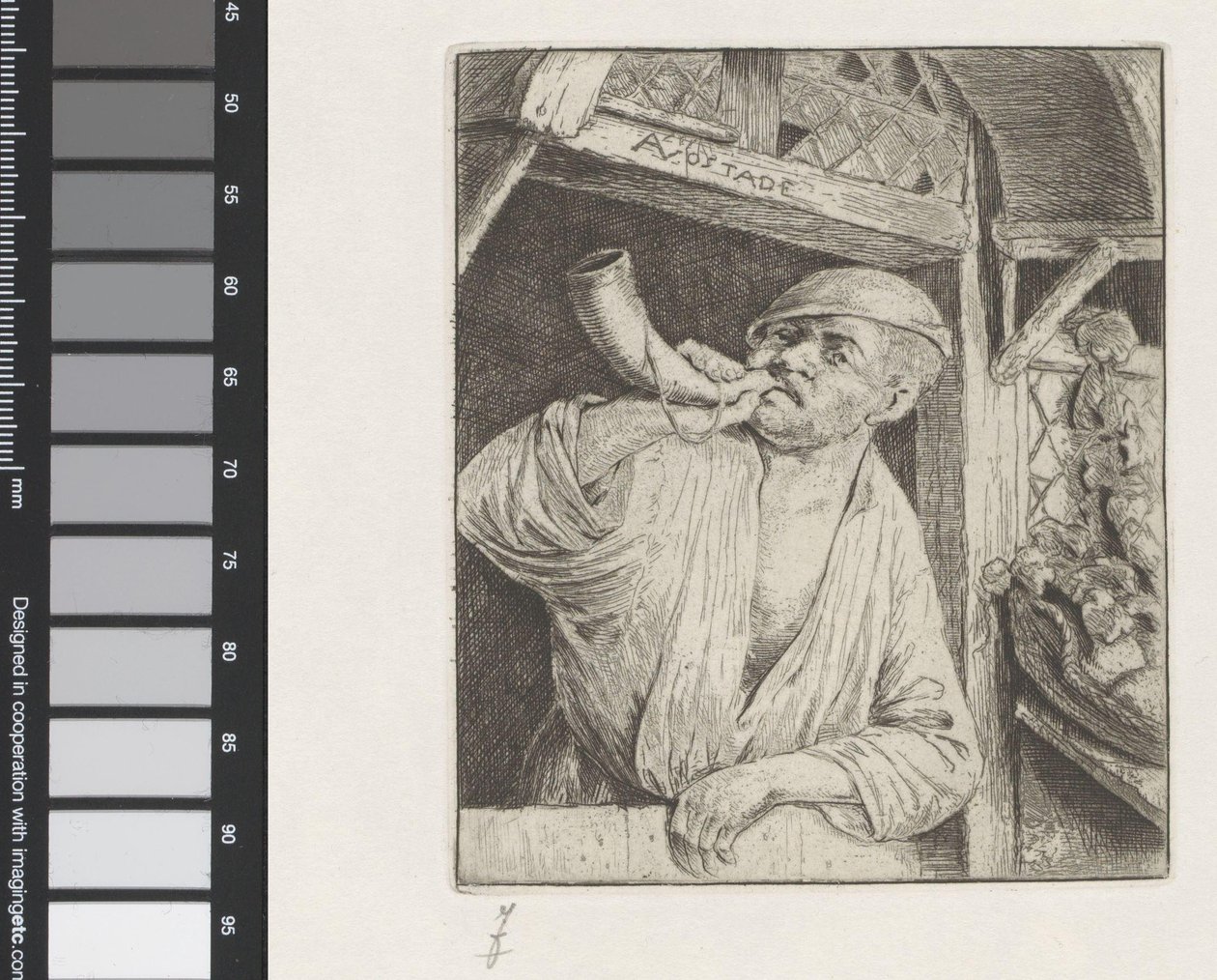 Boulanger soufflant dans une corne - Adriaen van Ostade