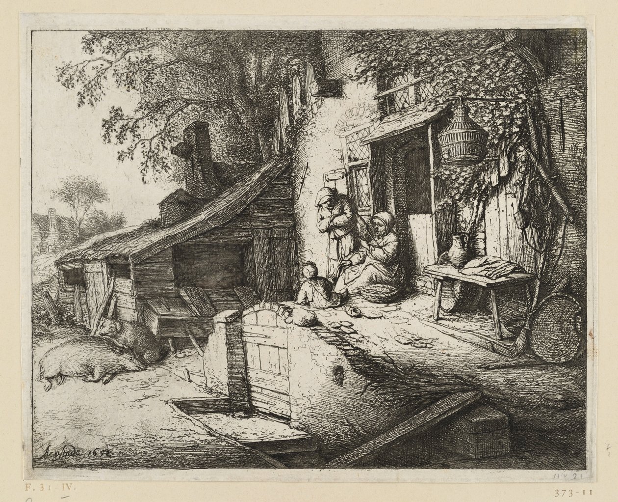 La fileuse - Adriaen van Ostade
