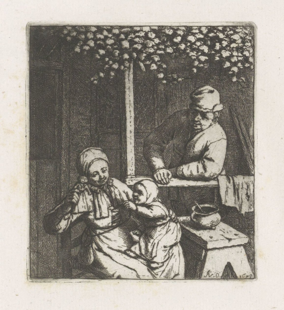 Enfant tendant la main vers une poupée - Adriaen van Ostade