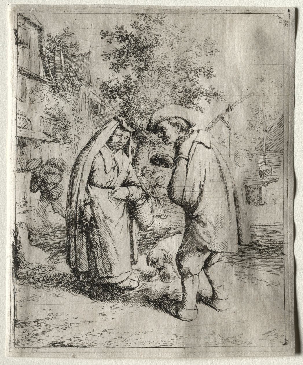 Homme conversant avec une femme - Adriaen van Ostade