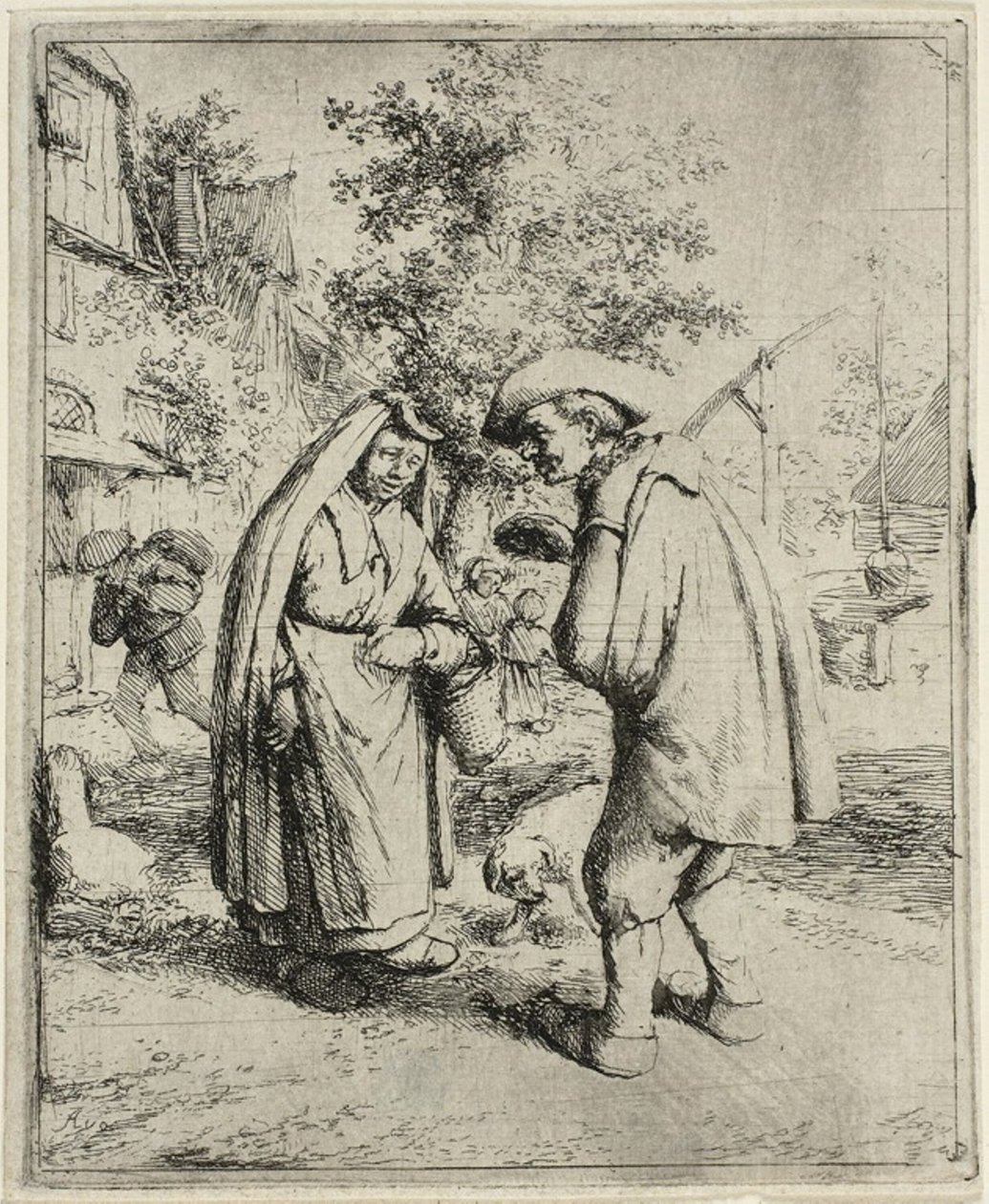 Homme et femme parlant - Adriaen van Ostade