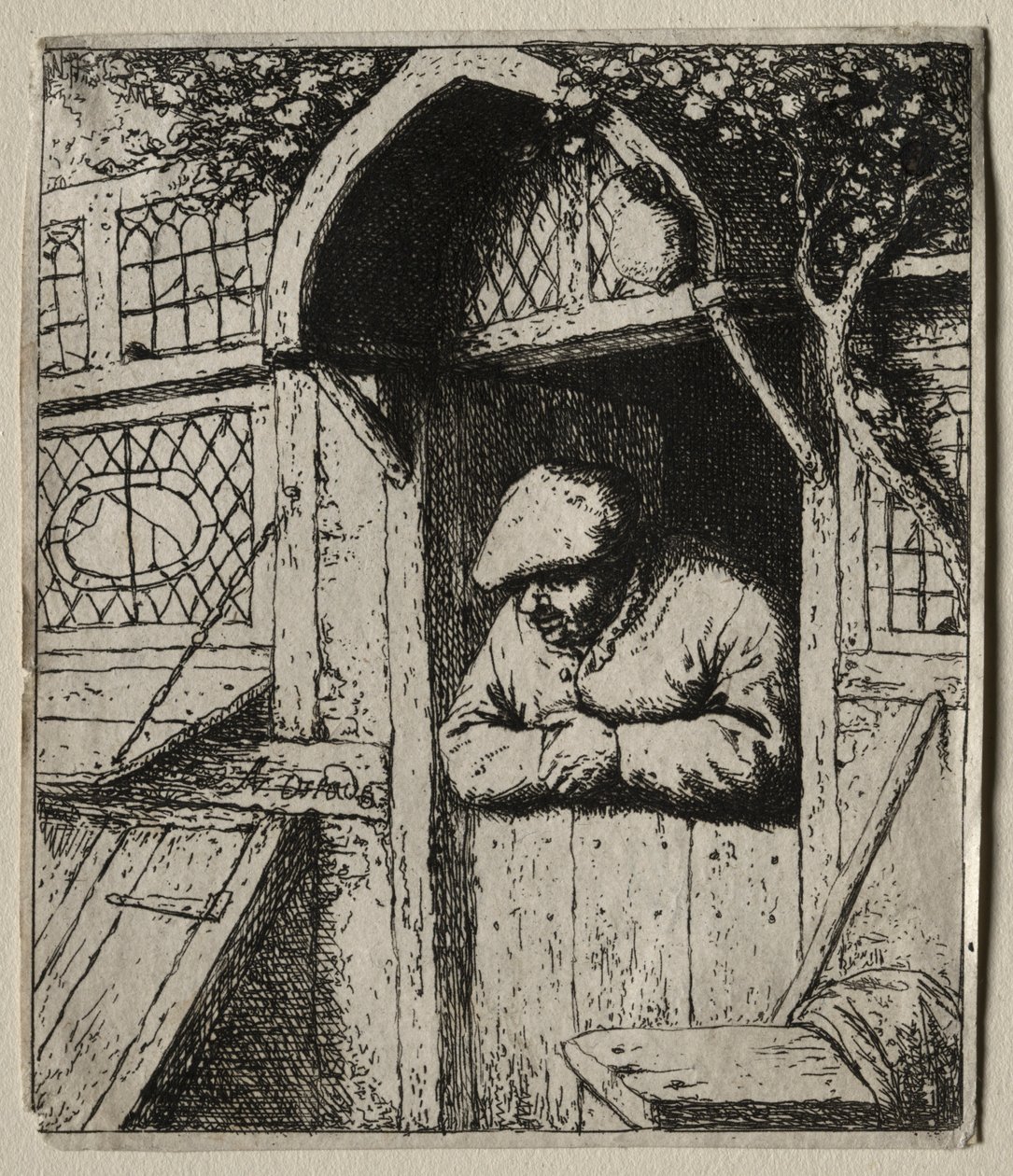 Paysan appuyé sur sa porte - Adriaen van Ostade