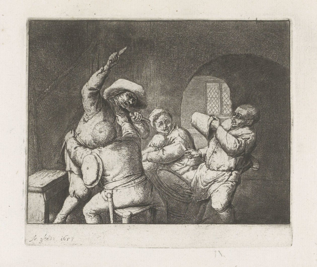 Joueurs de cartes querelleurs - Adriaen van Ostade