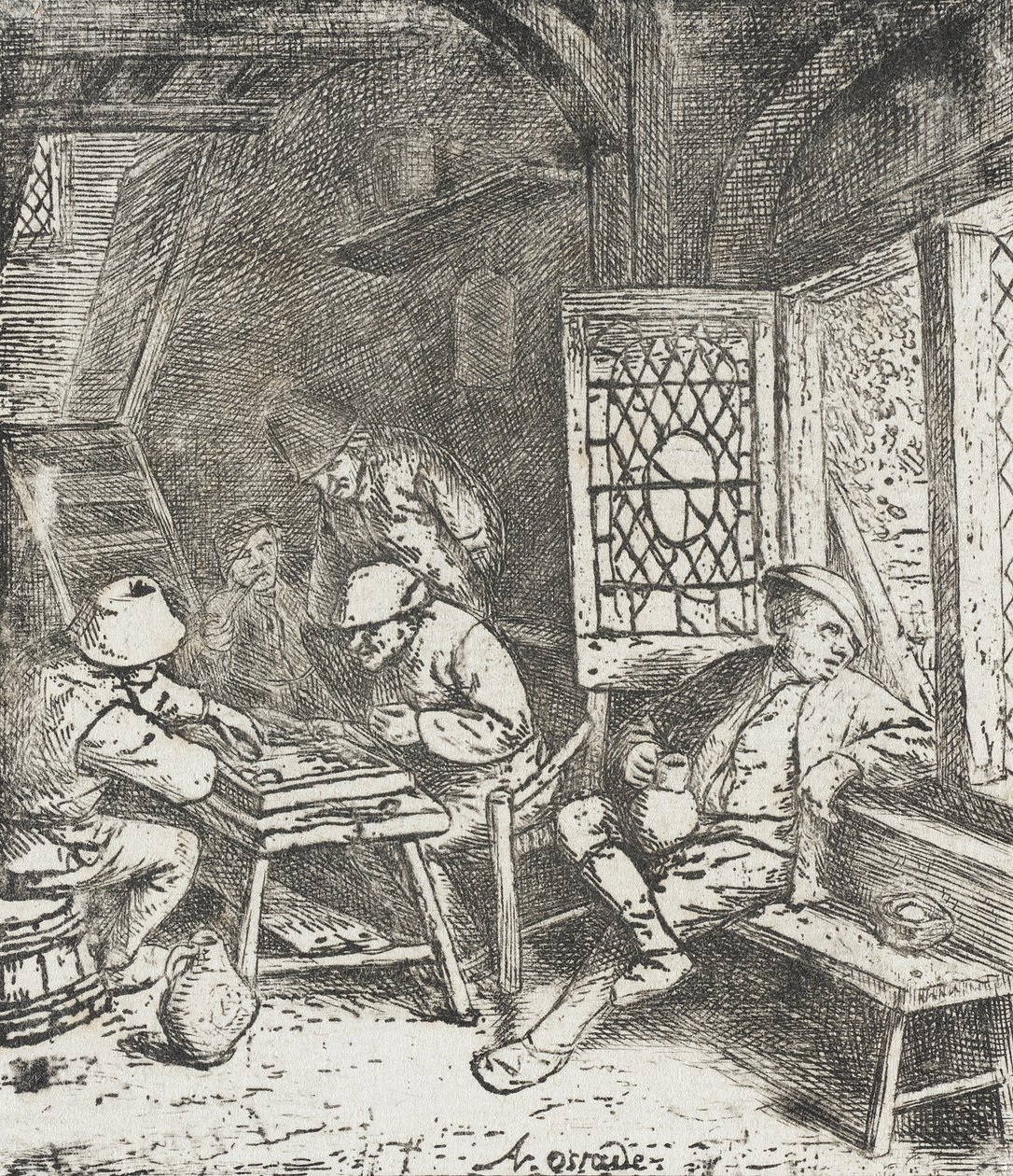 Les joueurs de backgammon - Adriaen van Ostade