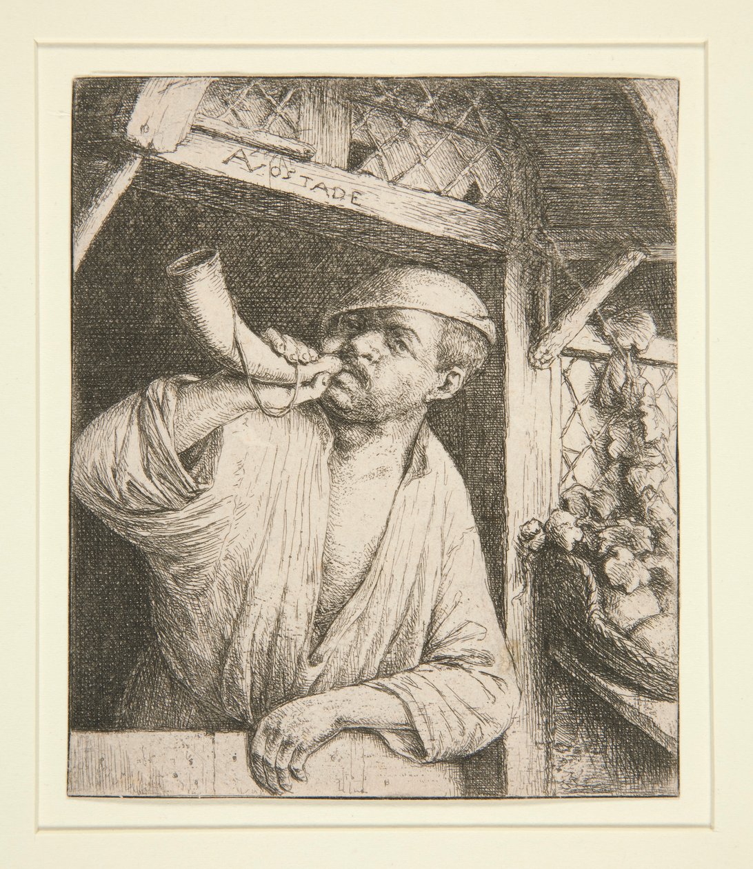 Le boulanger sonnant son cor - Adriaen van Ostade