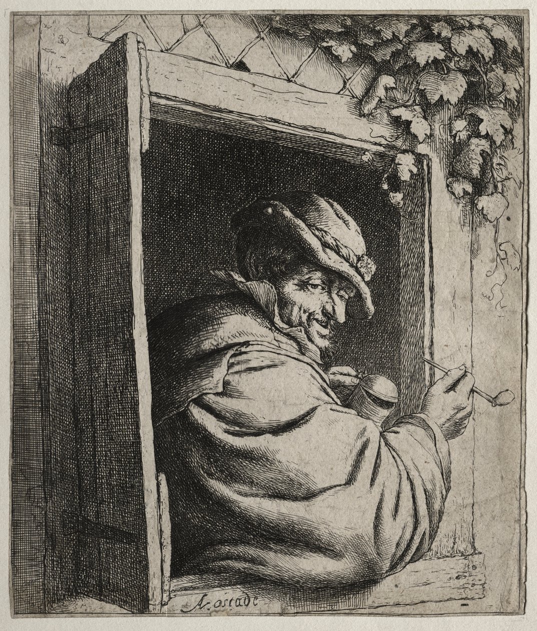 Le fumeur à la fenêtre - Adriaen van Ostade