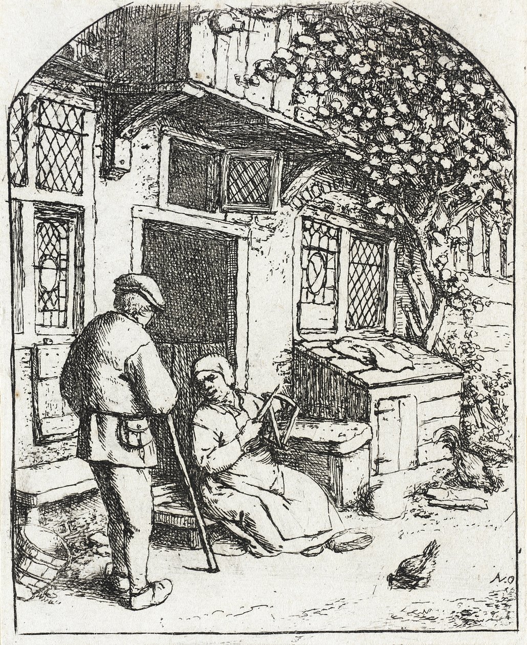 La femme enroulant sur une bobine - Adriaen van Ostade