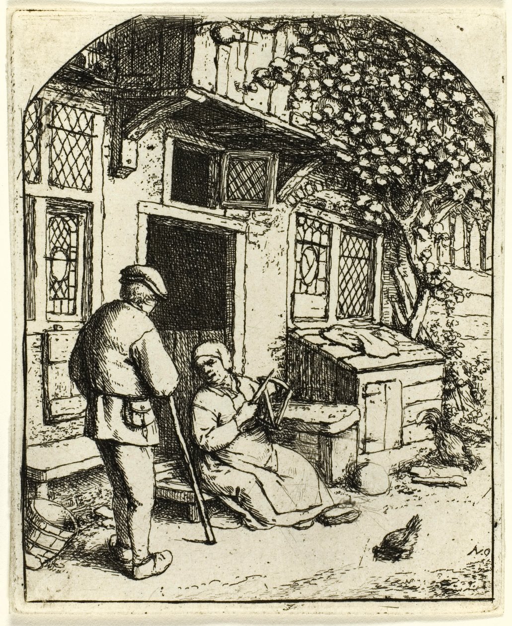 La femme enroulant sur un dévidoir - Adriaen van Ostade