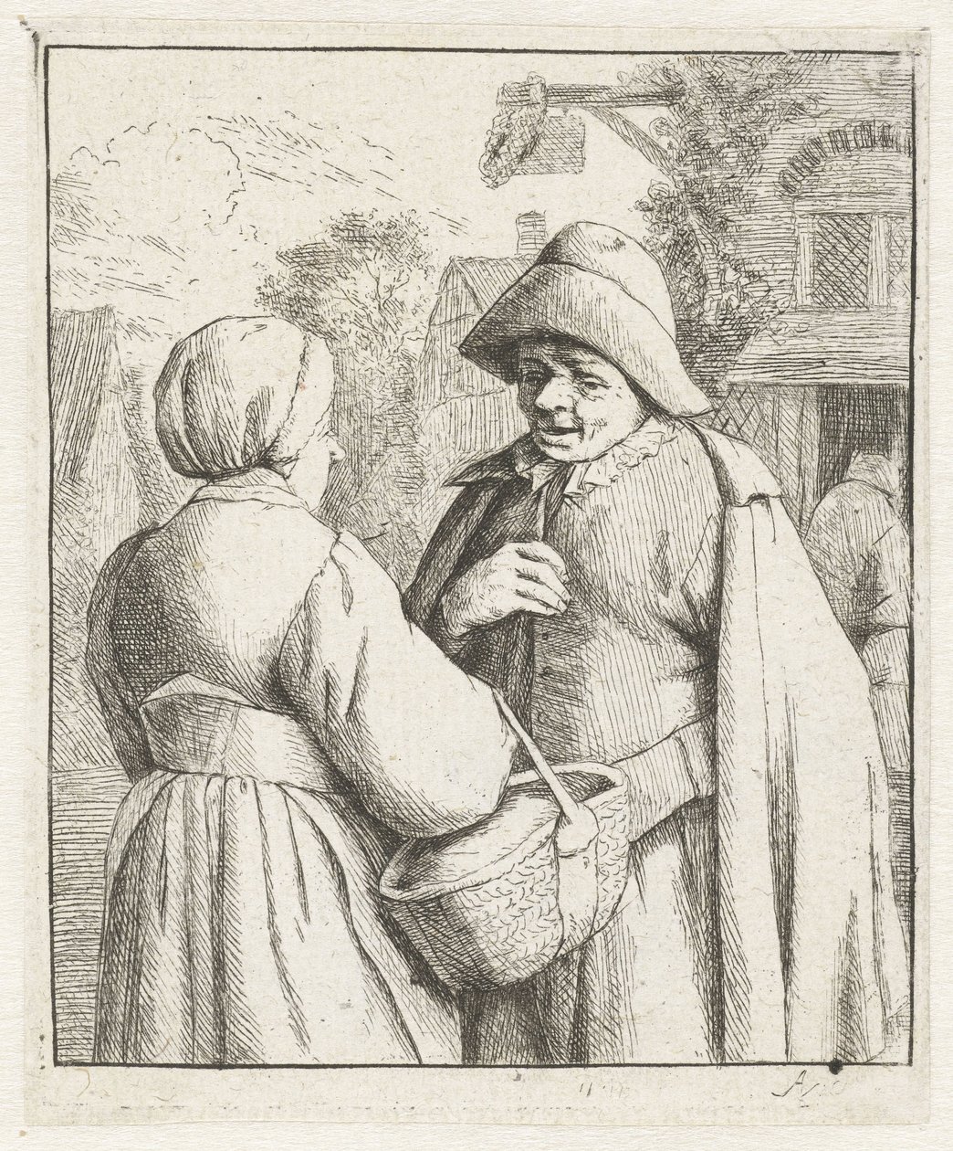 Femme et homme en conversation - Adriaen van Ostade