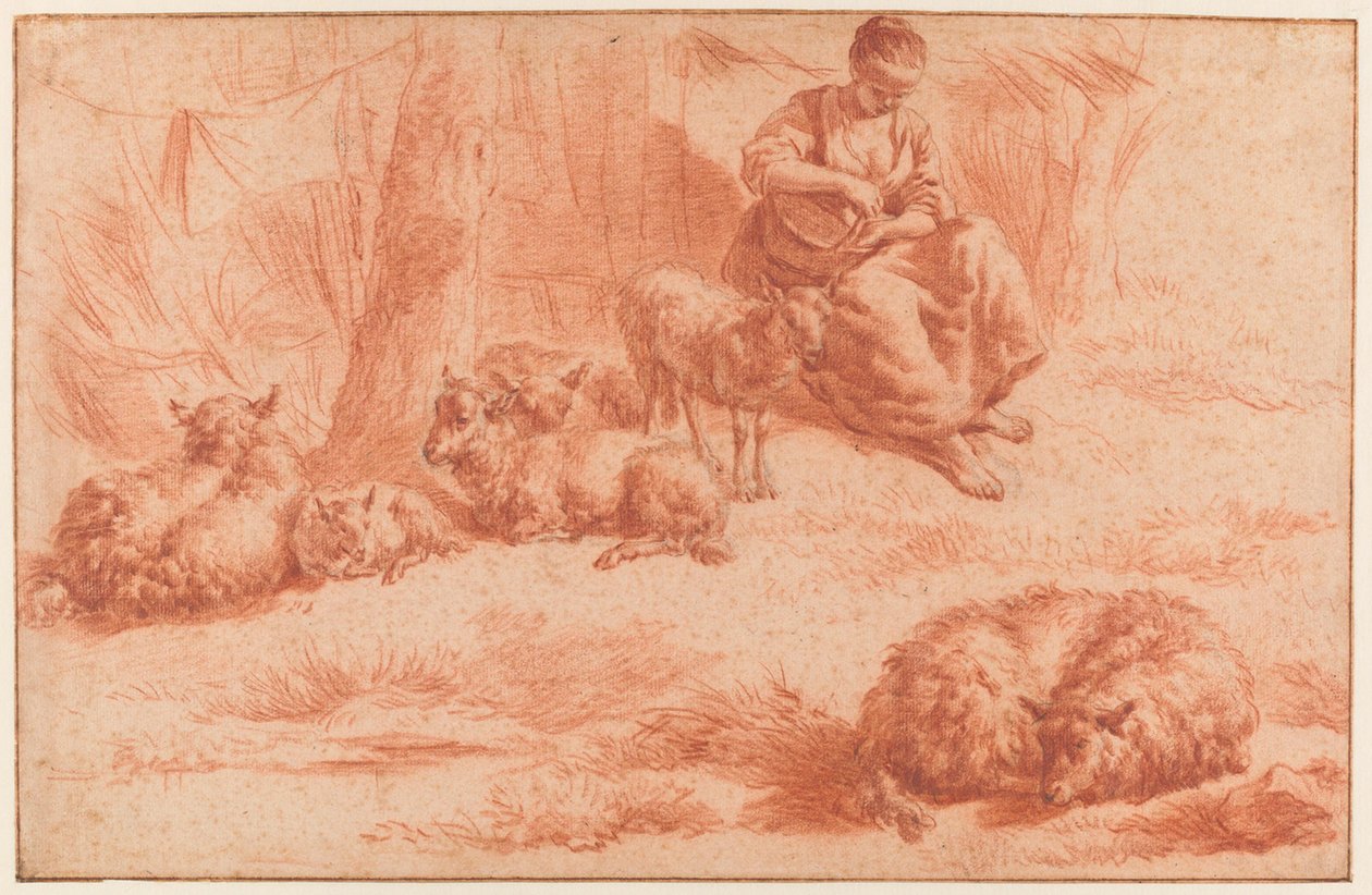 Bergère avec ses moutons - Adriaen van de Velde