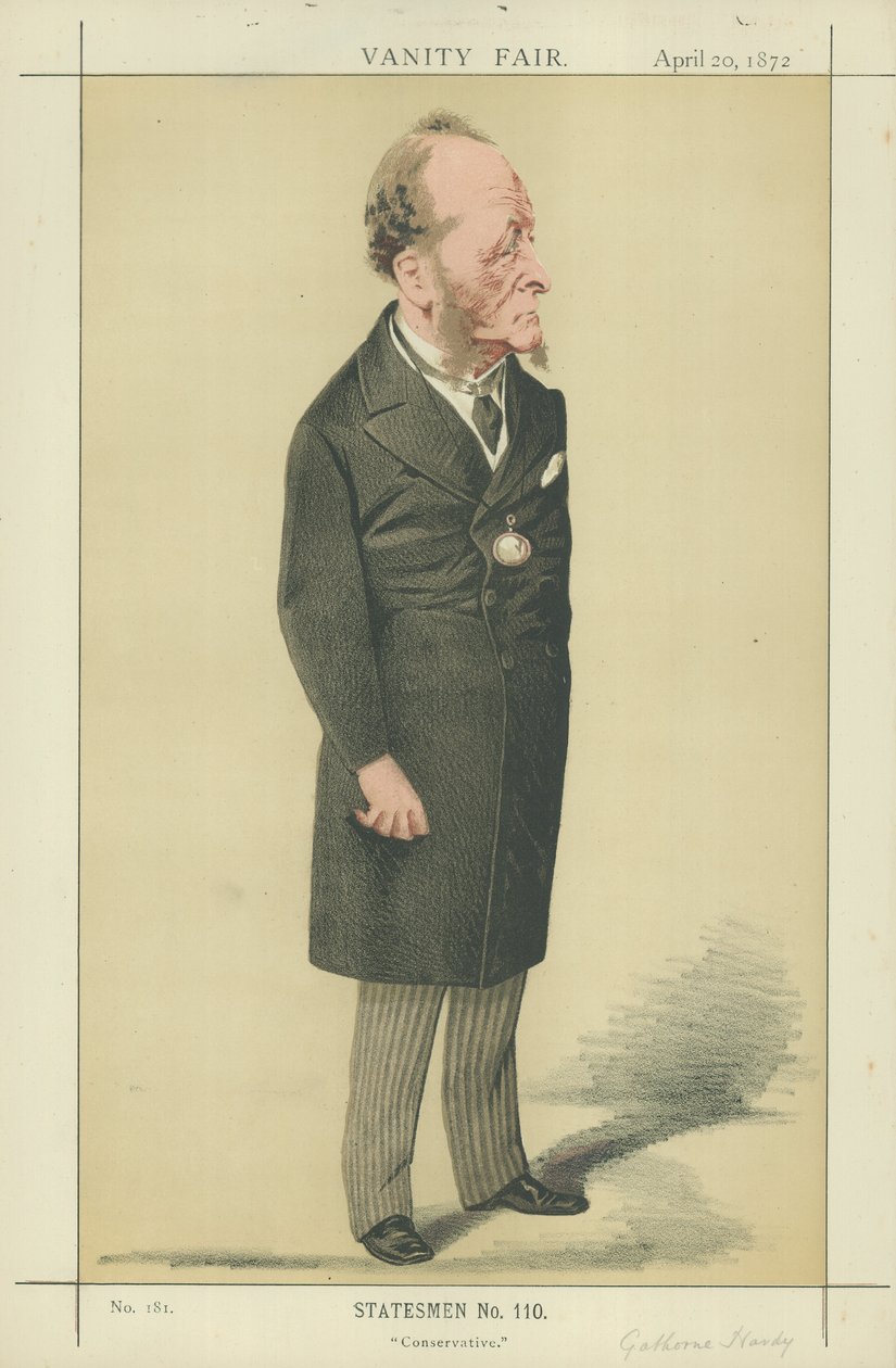 Le très honorable Gathorne Hardy (lithographie couleur) - Adriano Cecioni