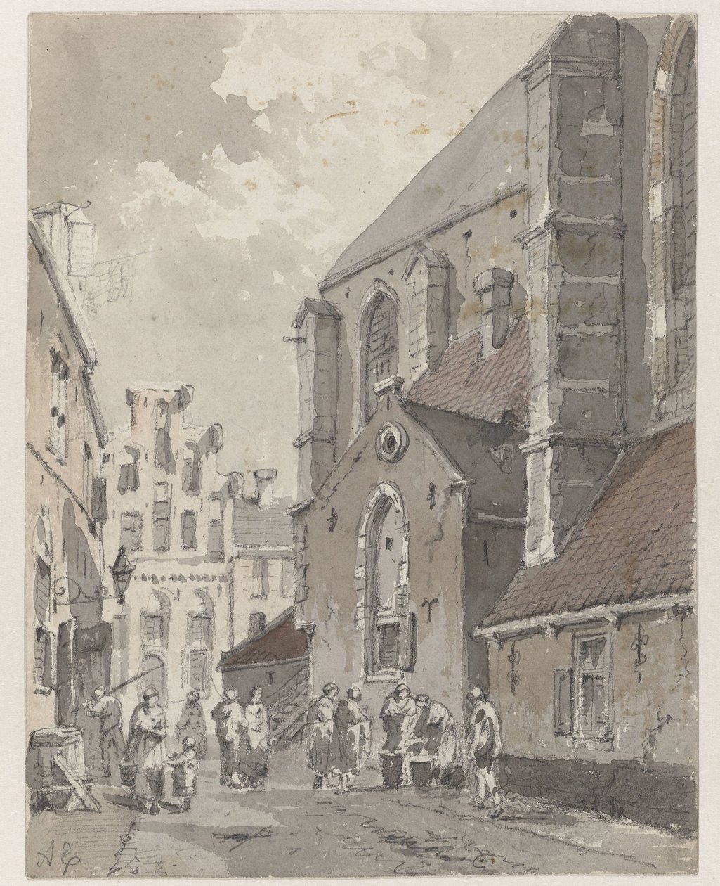Vue à Amersfoort, à droite une partie de l