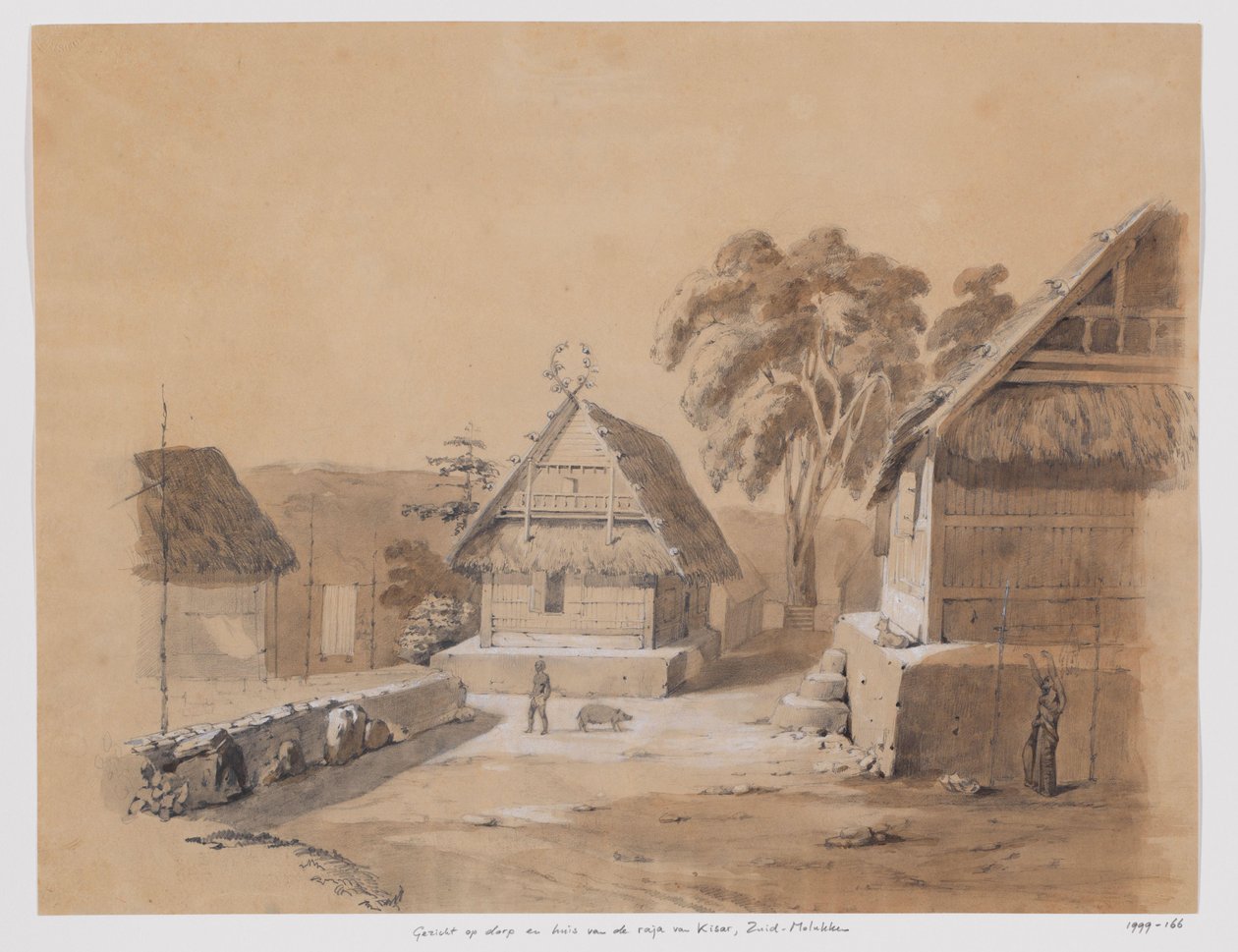 Vue sur le village et la maison du raja de Kisar, Moluques du Sud - Adrianus Johannes Bik