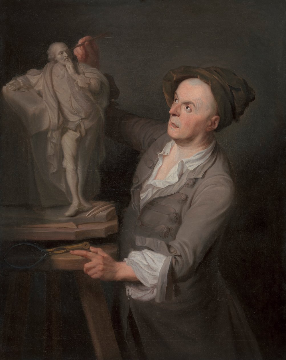 Louis-François Roubiliac modelant son monument à Shakespeare - Adrien Carpentiers