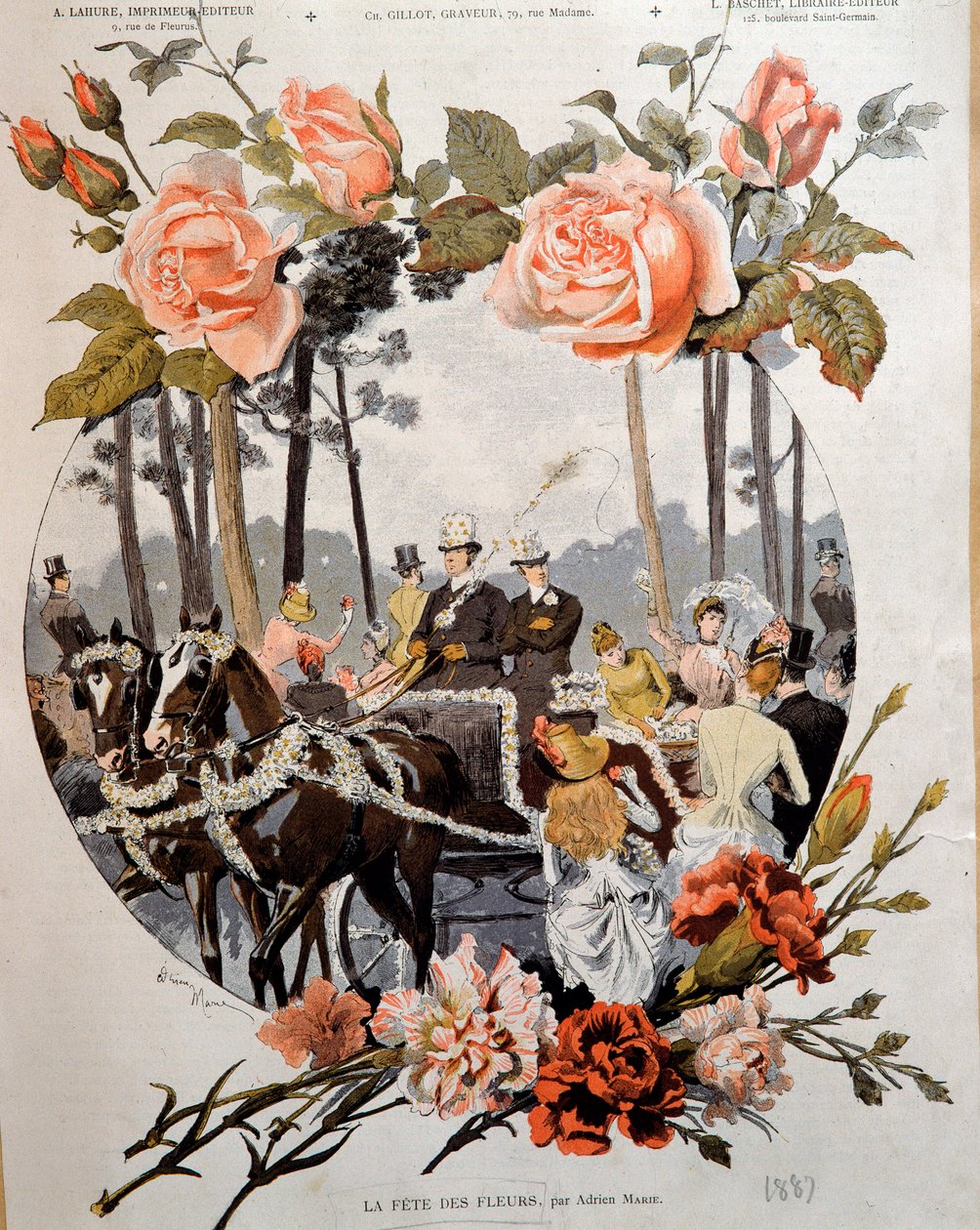 La fête des fleurs. Dessin par Adrien Marie - Adrien Emmanuel Marie