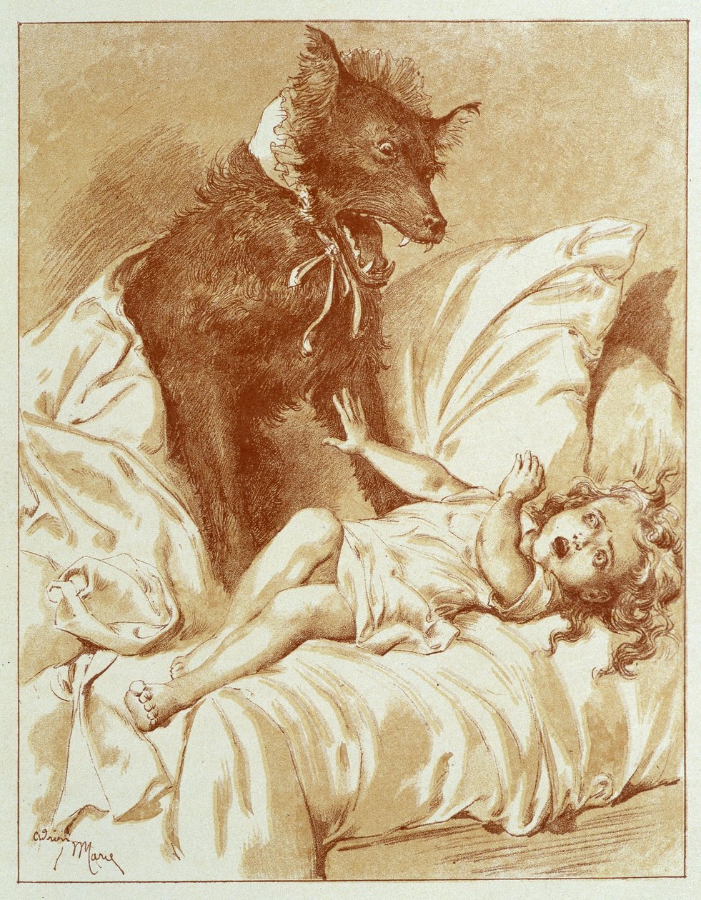 Le Petit Chaperon Rouge - dans "Les Contes de Fées" de Charles Perrault, illustrations par Adrien Marie - Adrien Emmanuel Marie