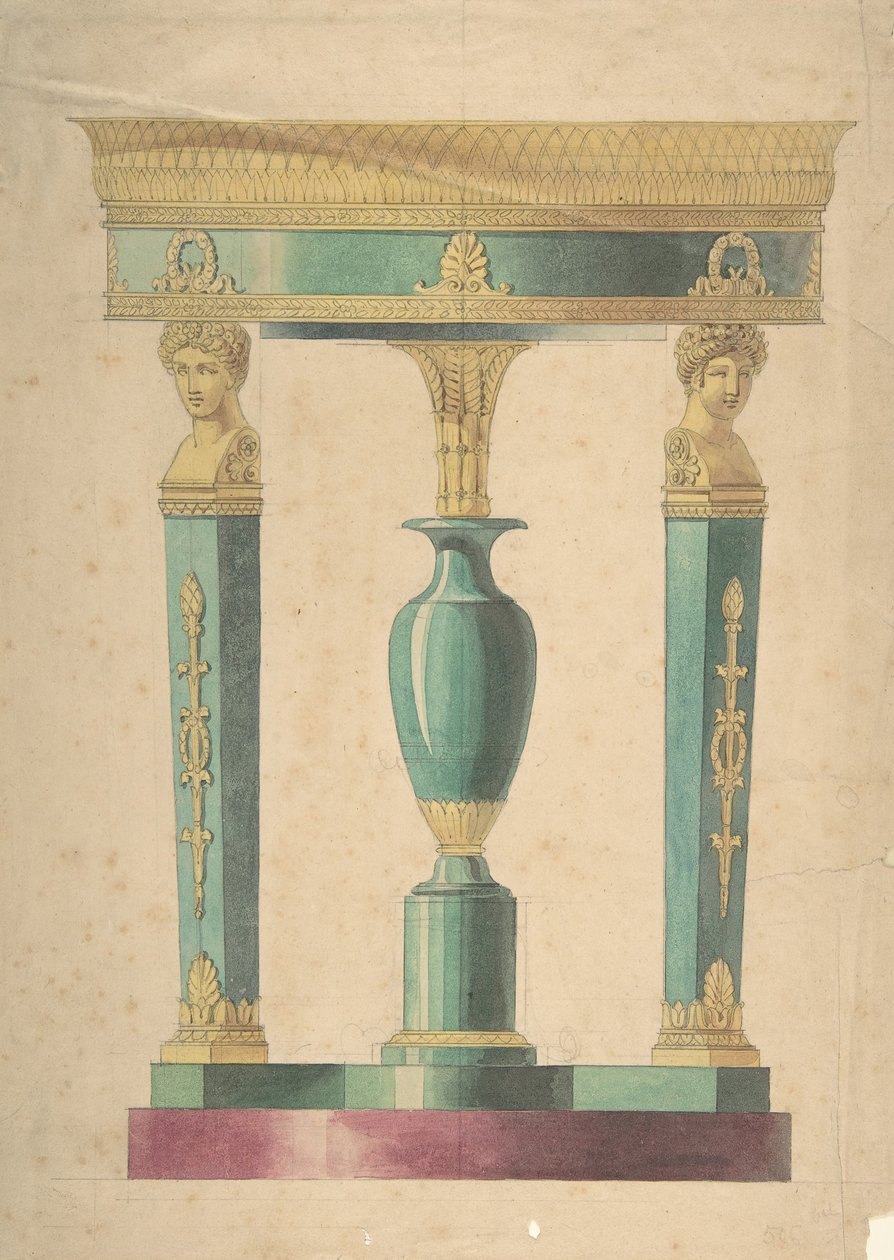 Conception pour une table, début du 19e siècle - Adrien Louis Marie Cavelier.
