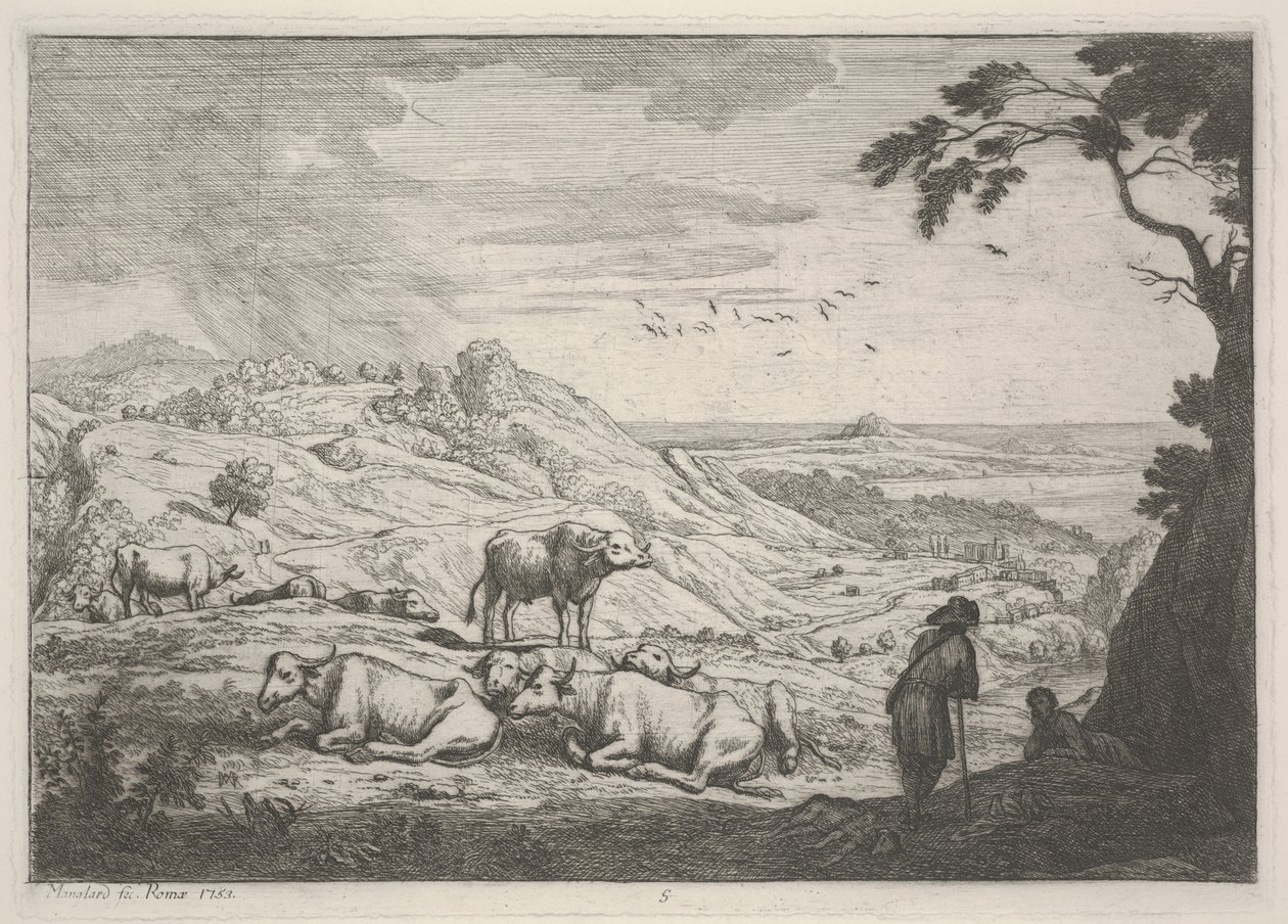 Paysage avec vaches - Adrien Manglard