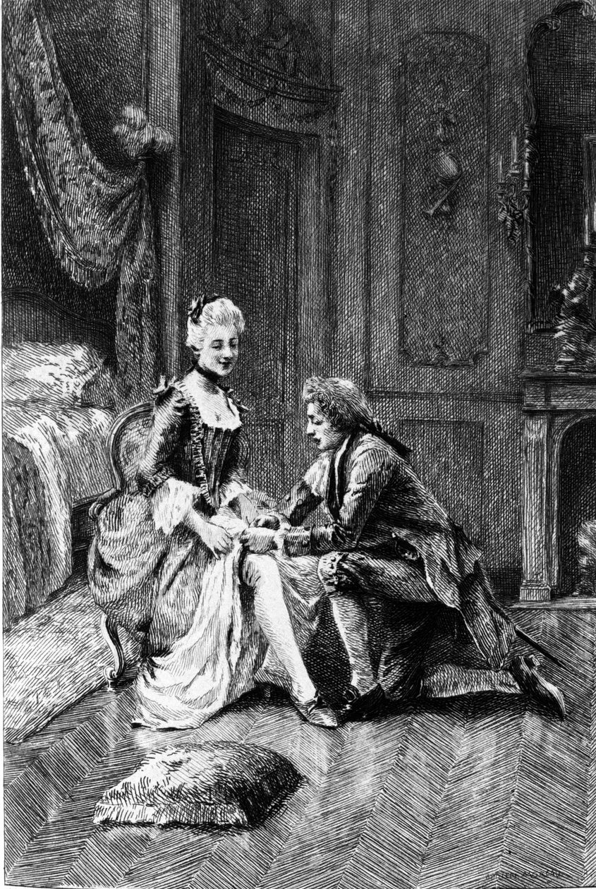 Gravure par Adrien Moreau (1843-1906) illustrant « Candide » de François Marie Arouet dit Voltaire (1694-1778) - Adrien Moreau