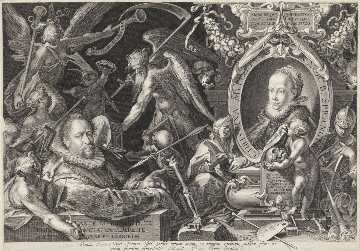 Portrait allégorique de Bartholomeus Spranger et sa femme Christina Muller - Egidius  Sadeler (II)
