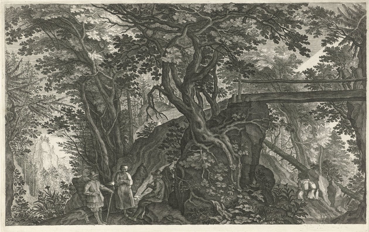 Paysage forestier avec un pont - Egidius  Sadeler (II)