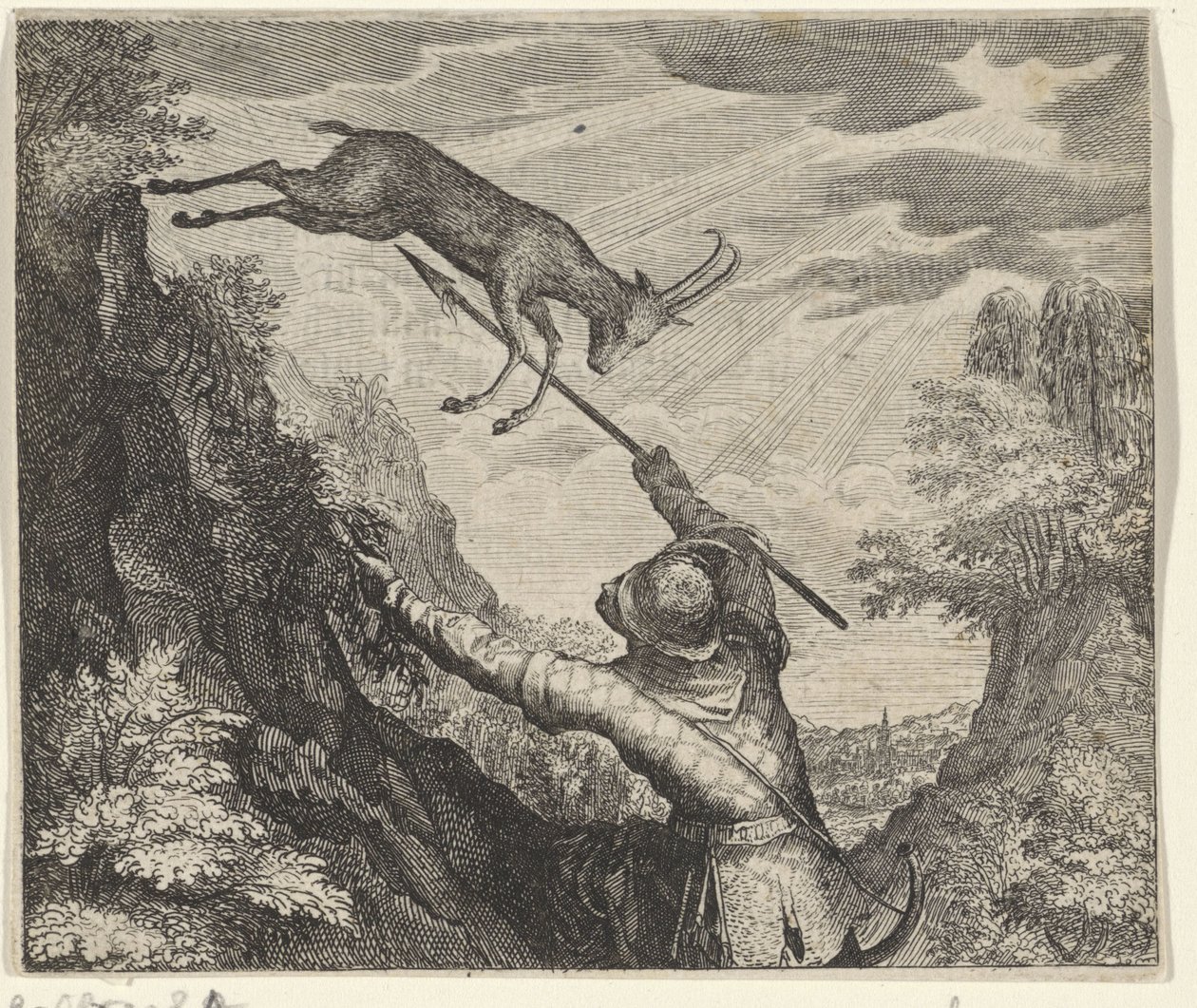 Fable du chamois et du chasseur - Egidius  Sadeler (II)