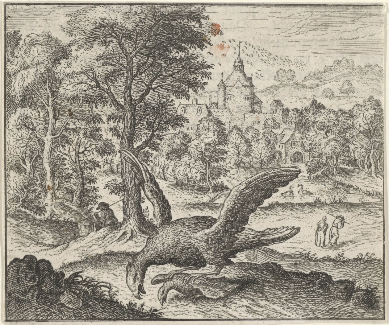 Fable du vautour et du rossignol - Egidius  Sadeler (II)