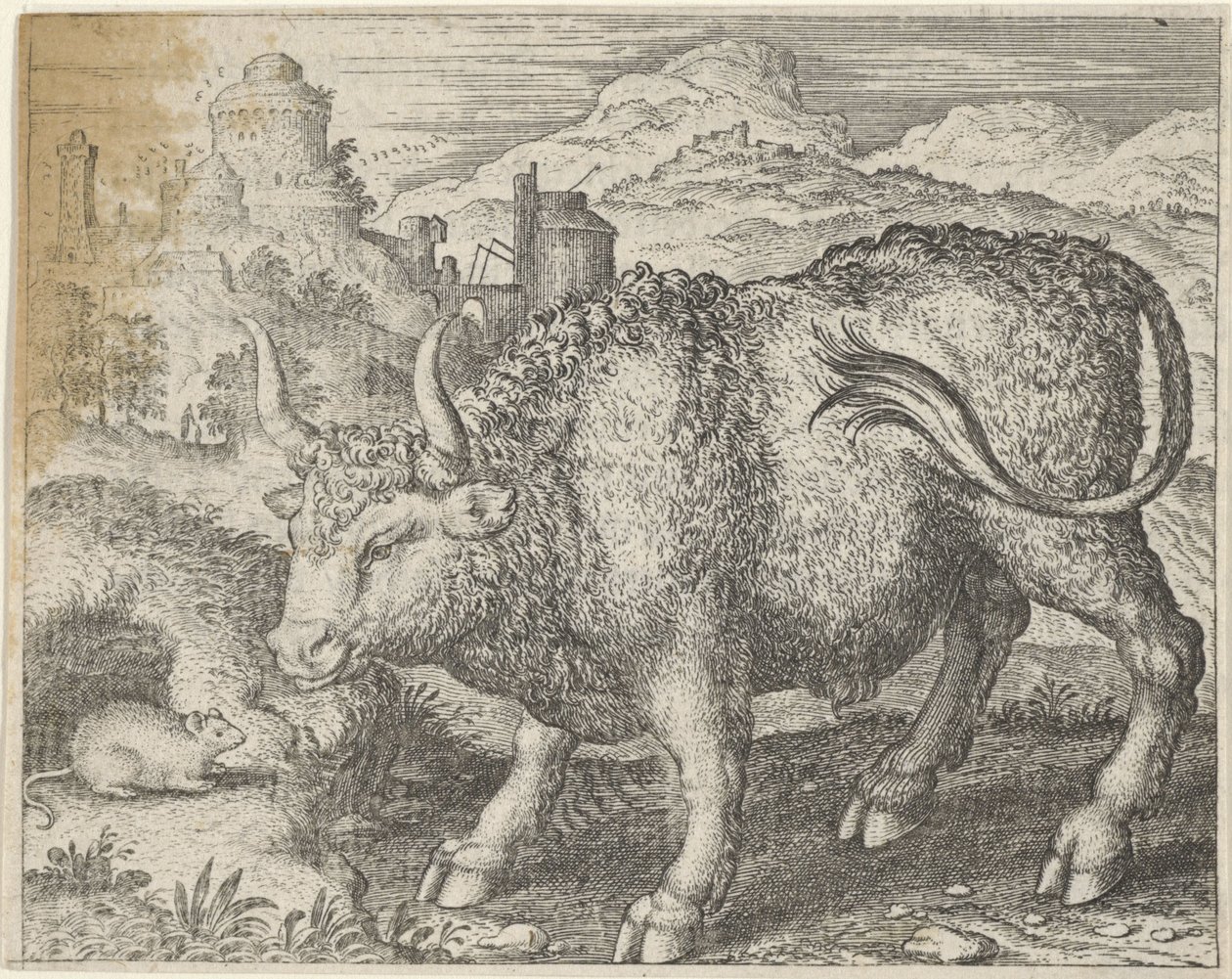 Fable du taureau et de la souris - Egidius  Sadeler (II)