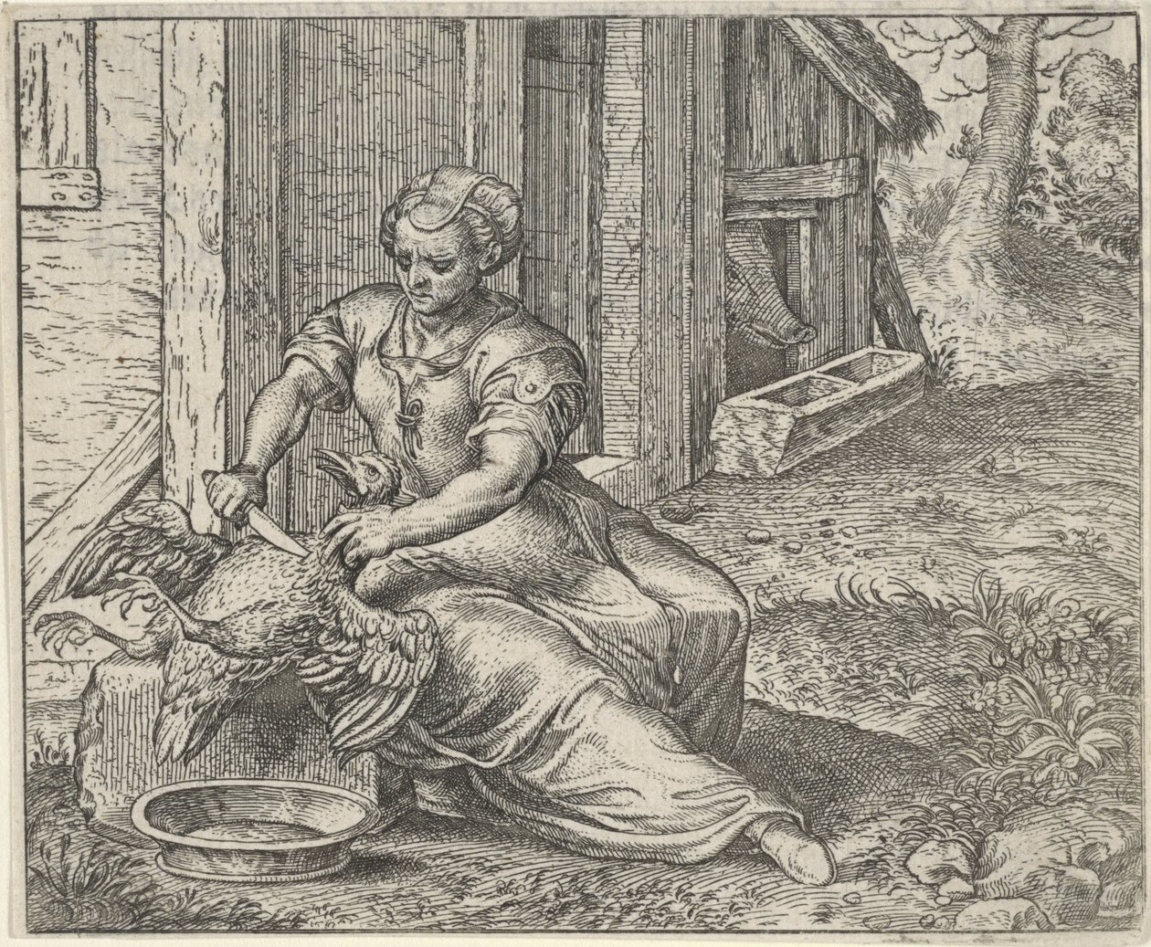 Fable de la femme et de la poule - Egidius  Sadeler (II)