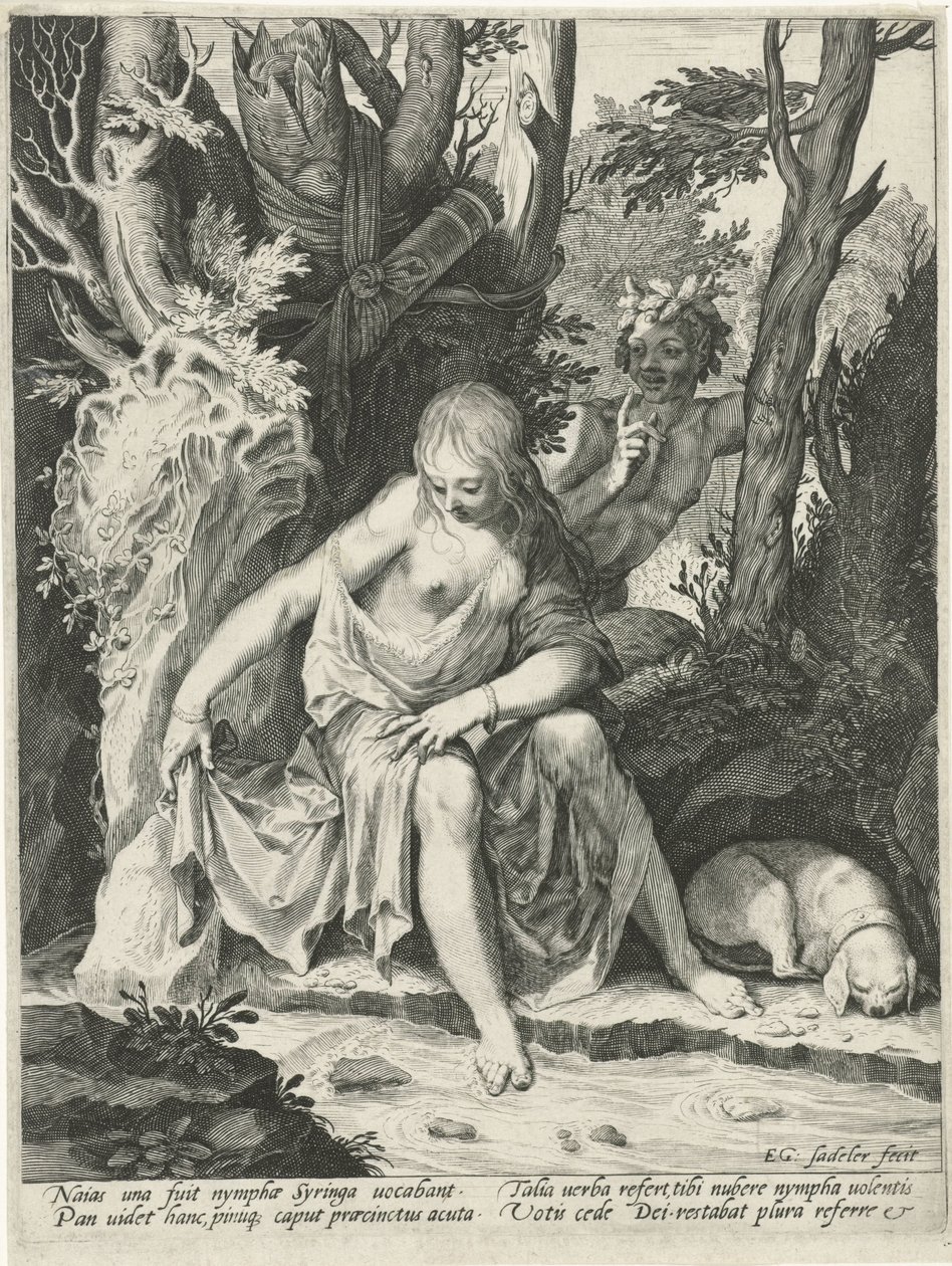 Pan espionne la nymphe Syrinx - Egidius  Sadeler (II)