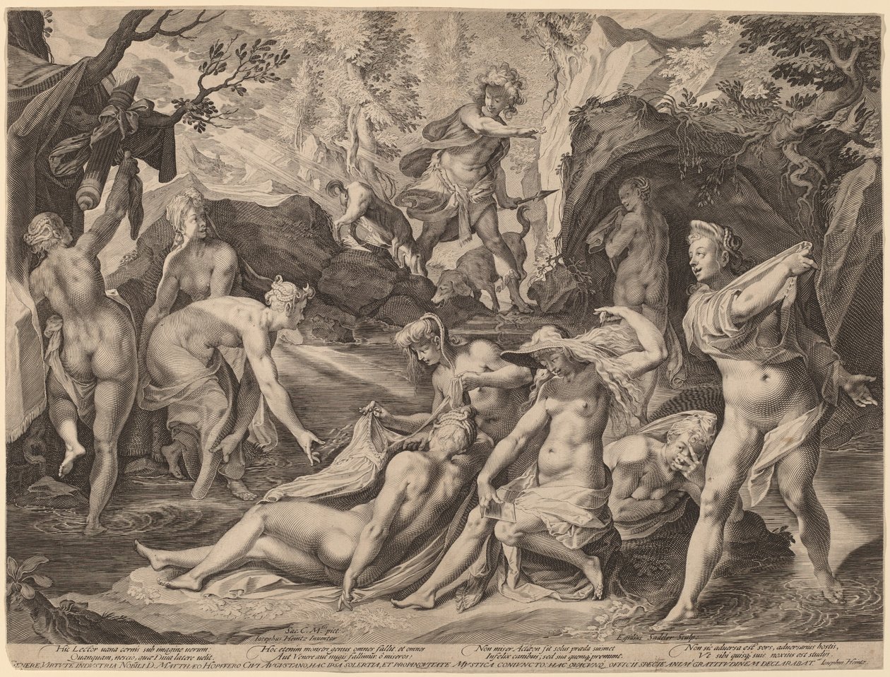 Diane surprise par Actéon - Aegidius Sadeler II after Joseph Heintz the Elder