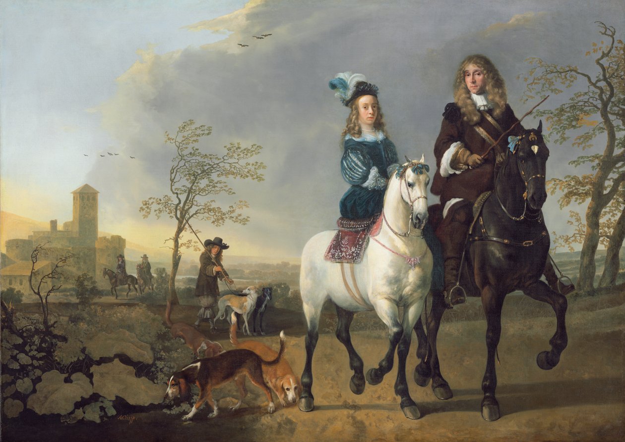 Femme et homme à cheval - Aelbert Cuyp