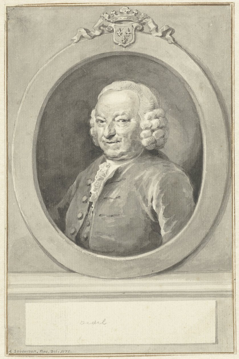 Portrait de Johan Hudde Dedel, en ovale, vers la gauche - Aert Schouman