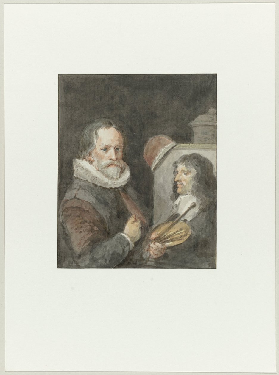 Portrait de Michiel van Mierevelt, peignant Jacob Willemsz. Delff - Aert Schouman