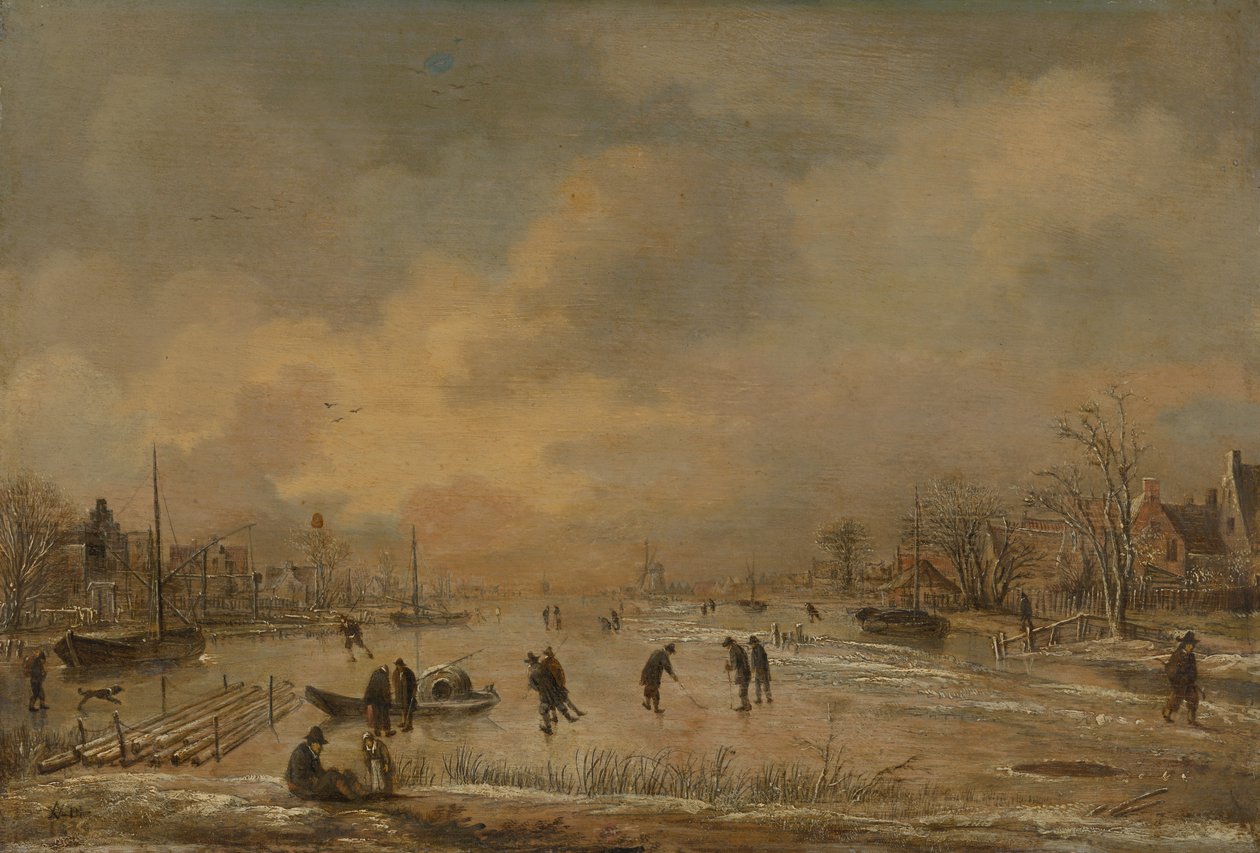 Paysage hivernal avec des maisons - Aert van der Neer
