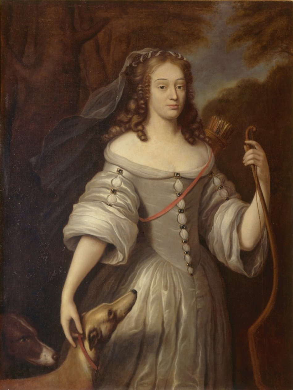 Portrait de Louise-Françoise de La Baume Le Blanc, duchesse de La Vallière en Diane - After Claude Lefèbvre