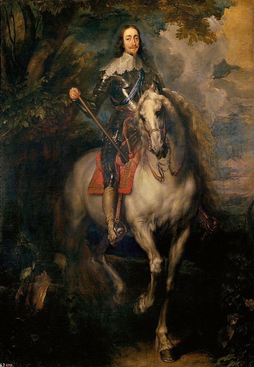 Allemand : Porträt Karl I., König von England Portrait équestre de Charles Ier d